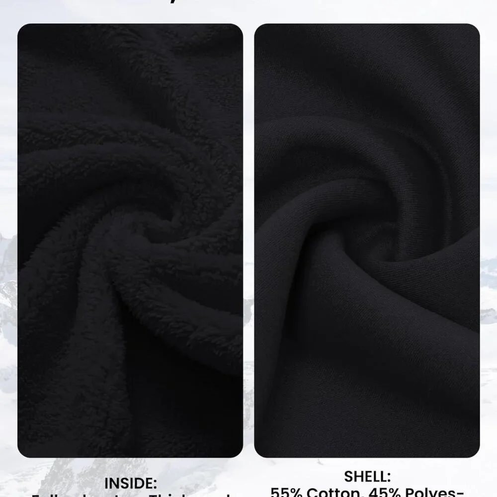 Stylish Men's Full Zip Black Hoodie - Sherpa Lined for Extra Comfort, X-Large